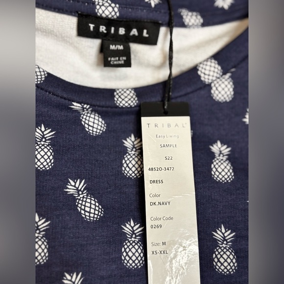 Tribal Navy Blue Pineapple Print Dress - Picture 3 of 5